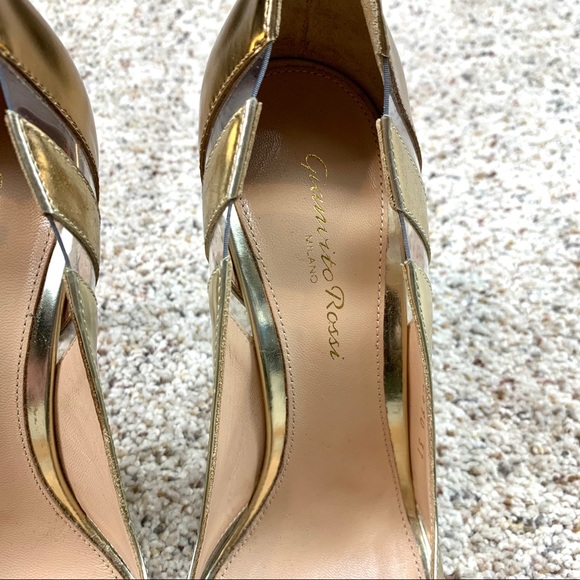 Gianvito Rossi Perspex Panel Metallic Leather Pump - Picture 6 of 13